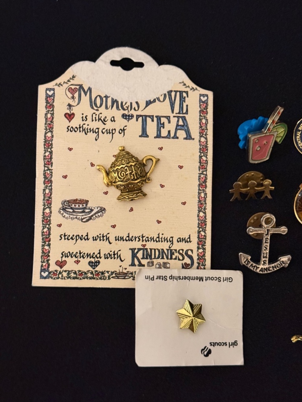 Assorted Vintage Enamel & Gold Tone Pins - Multicolor - Picture 4 of 7